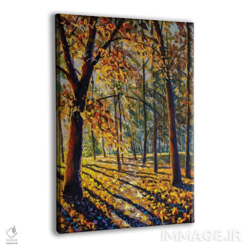 تابلو دکوراتیو Orange Leaves,جنگل پاییزی با برگ های نارنجی اثر والری ریباکوف - نمای پرسپکتیو محصول