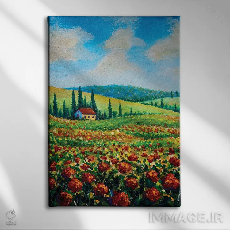 تابلو انتزاعی Italy,مزرعه کشاورزی در توسکانی، ایتالیا اثر والری ریباکوف - نمای روبهرو روی دیوار