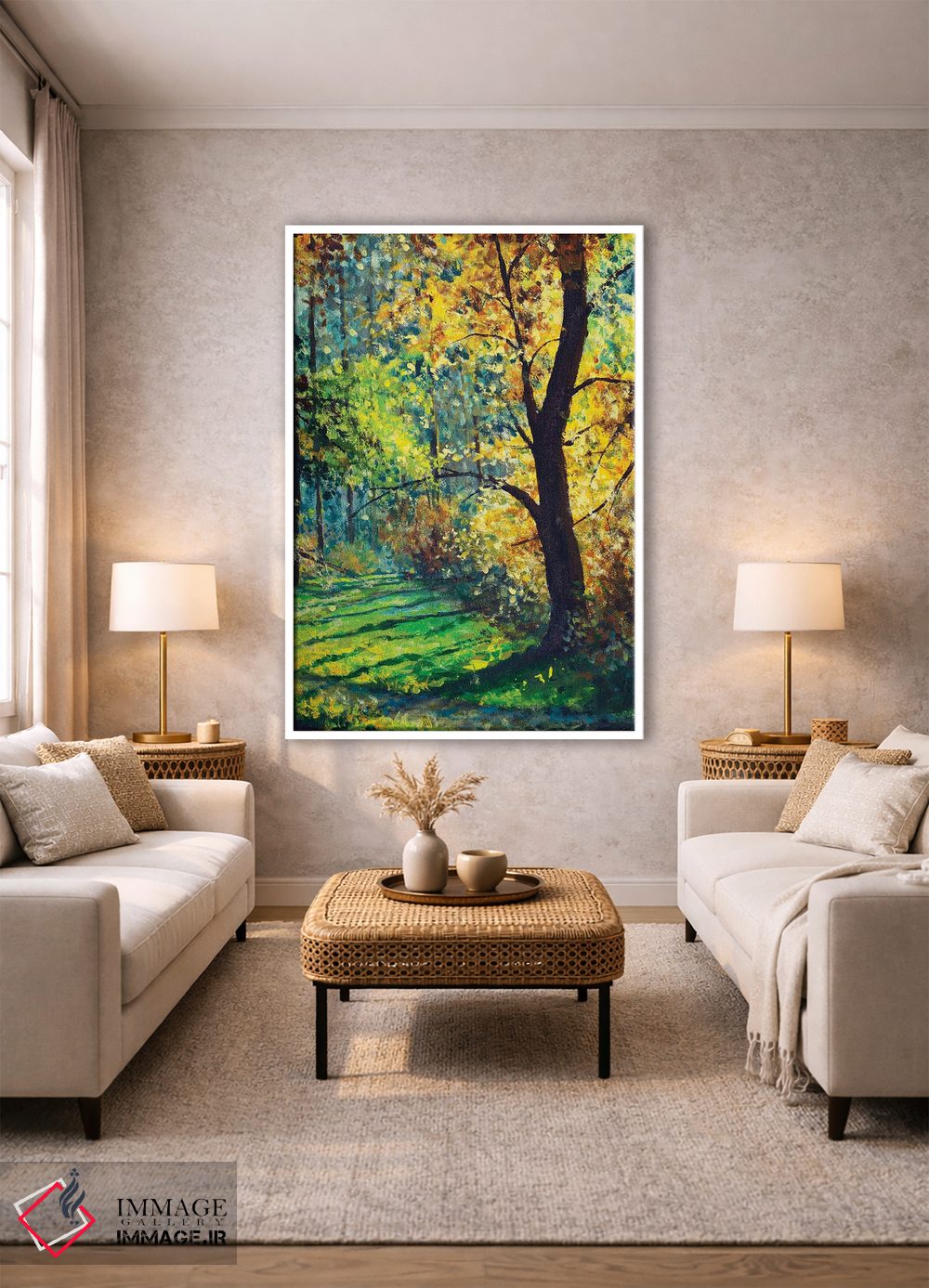 تابلو دکوراتیو Beautiful Sun In Trees,جنگل آفتابی؛ نور زیبای خورشید در م… اثر والری ریباکوف - D1W