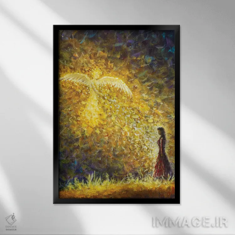 تابلو انتزاعی Angel Gabriel Comes To Mary To Tell Her She's Pregnant Wit… اثر والری ریباکوف - نمای قابدار مشکی