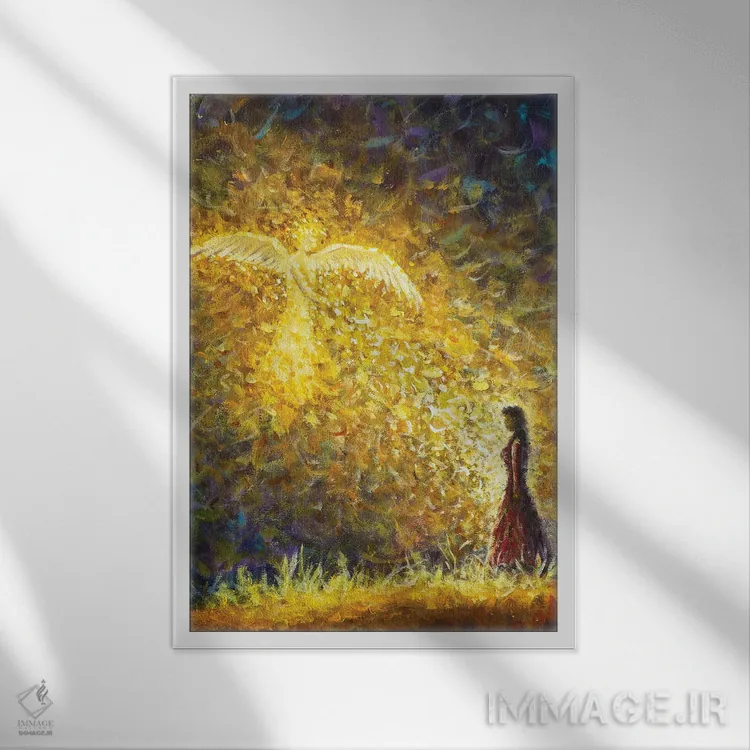 تابلو انتزاعی Angel Gabriel Comes To Mary To Tell Her She's Pregnant Wit… اثر والری ریباکوف - نمای قابدار سفید