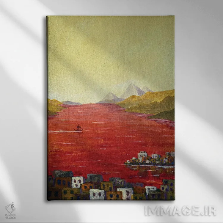تابلو دکوراتیو بلایای مصر؛ تبدیل آب نیل به خون اثر والری ریباکوف - نمای روبهرو روی دیوار