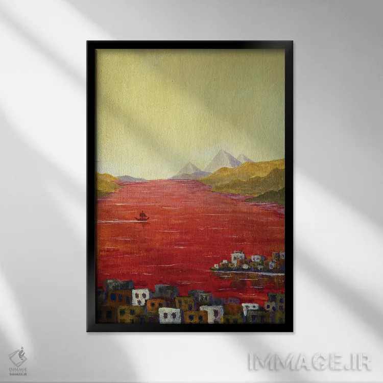 تابلو دکوراتیو بلایای مصر؛ تبدیل آب نیل به خون اثر والری ریباکوف - نمای قابدار مشکی