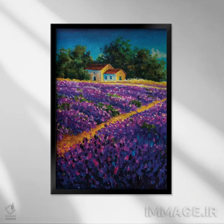 تابلو انتزاعی نقاشی رنگ روغن اصیل توسکانی اثر والری ریباکوف - نمای قابدار مشکی