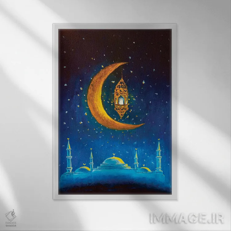 تابلو انتزاعی هنر رمضان کریم اثر والری ریباکوف - نمای قابدار سفید