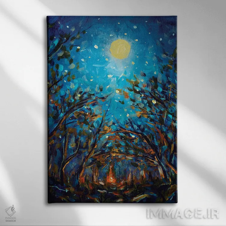 تابلو انتزاعی طو بشوات اثر والری ریباکوف - نمای روبهرو روی دیوار