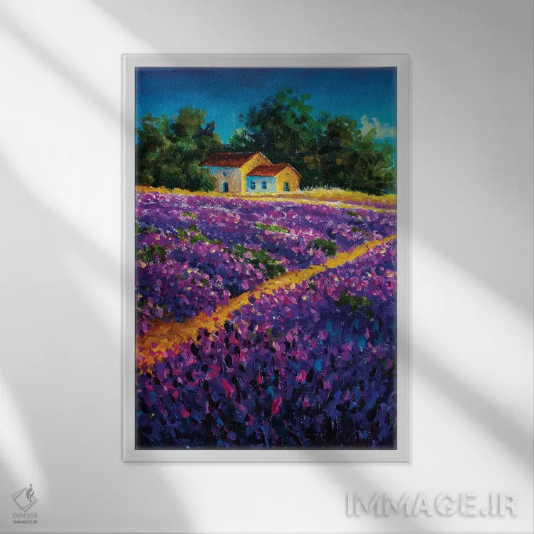 تابلو انتزاعی نقاشی رنگ روغن اصیل توسکانی اثر والری ریباکوف - نمای قابدار سفید
