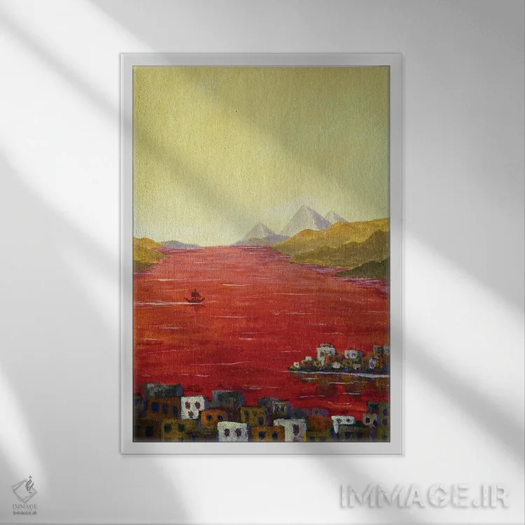 تابلو دکوراتیو بلایای مصر؛ تبدیل آب نیل به خون اثر والری ریباکوف - نمای قابدار سفید