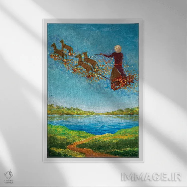 تابلو دکوراتیو عروج حضرت الیاس اثر والری ریباکوف - نمای قابدار سفید