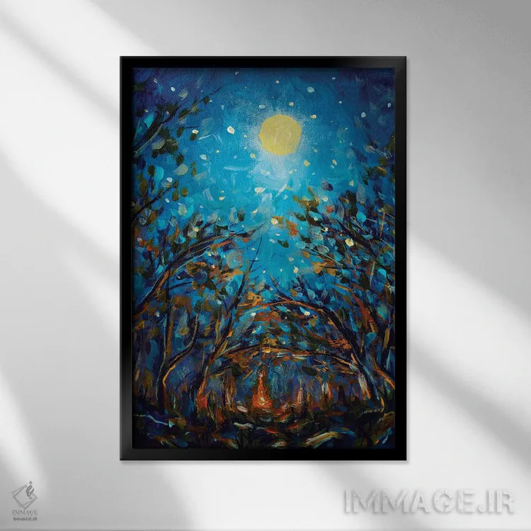 تابلو انتزاعی طو بشوات اثر والری ریباکوف - نمای قابدار مشکی