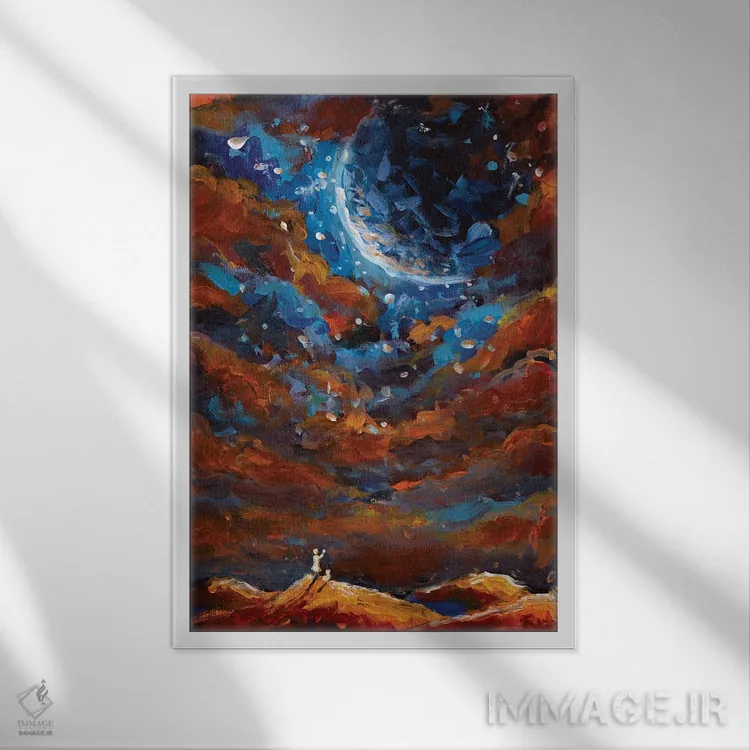 تابلو انتزاعی شاووعوت؛ نزول تورات اثر والری ریباکوف - نمای قابدار سفید