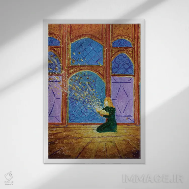 تابلو دکوراتیو تولد پیامبر اثر والری ریباکوف - نمای قابدار سفید