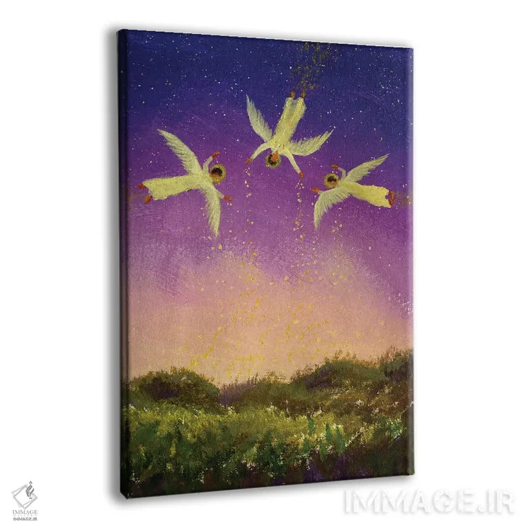 تابلو دکوراتیو Michel And Raphael Fly In Night,سه فرشته مقرب جبرئیل، میک… اثر والری ریباکوف - نمای پرسپکتیو محصول
