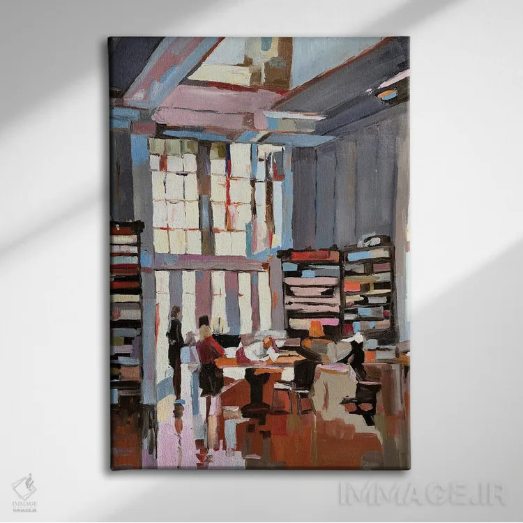 تابلو دکوراتیو کتابخانه عمومی اثر ویتا شاگن - نمای روبهرو روی دیوار