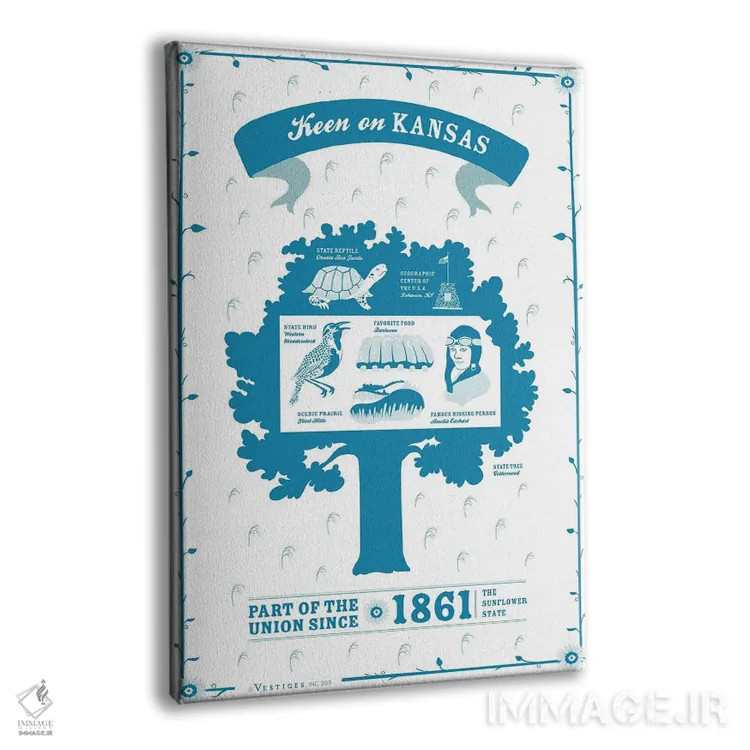تابلو دکوراتیو کانزاس اثر وستیجز - نمای پرسپکتیو محصول