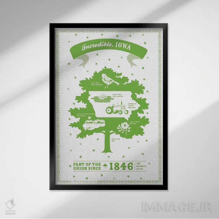 تابلو دکوراتیو آیوا اثر وستیجز - نمای قابدار مشکی
