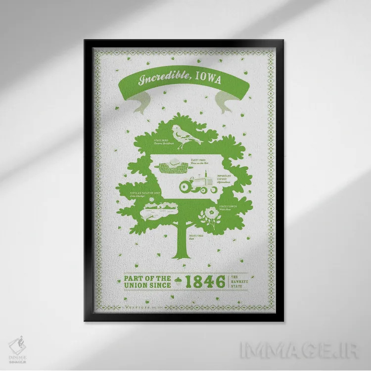 تابلو دکوراتیو آیوا اثر وستیجز - نمای قابدار مشکی