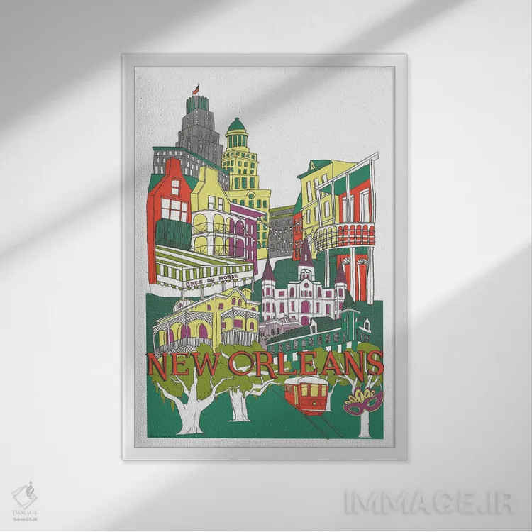 تابلو دکوراتیو نیواورلئان اثر وستیجز - نمای قابدار سفید