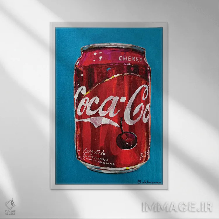 تابلو دکوراتیو طبیعت بی جان با چری کوک اثر ویکتوریا سوخاسیان - نمای قابدار سفید