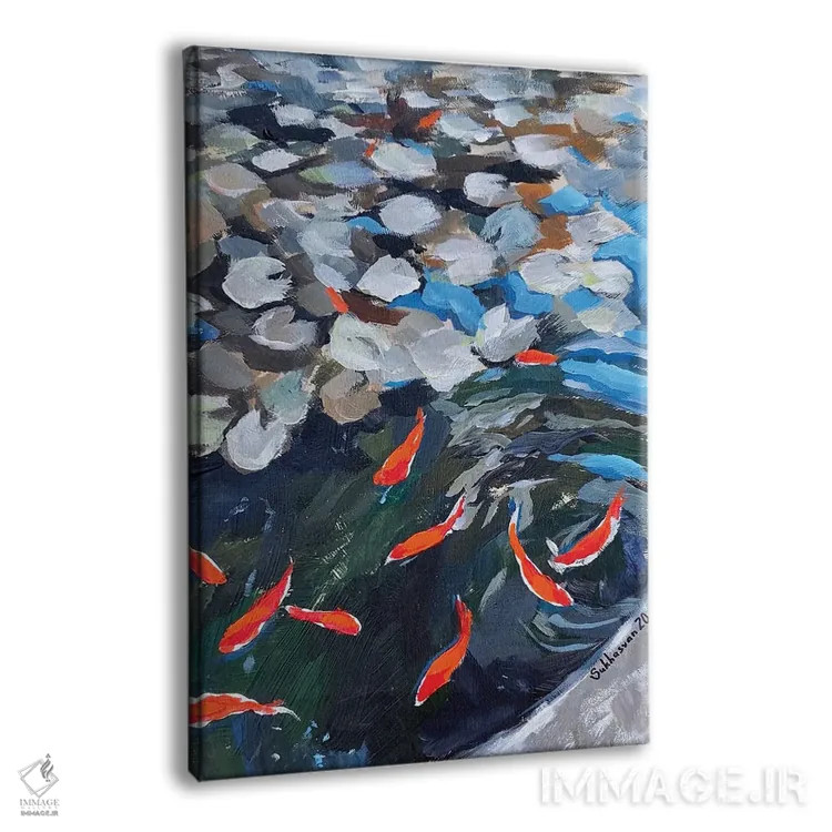 تابلو دکوراتیو برکه ژاپنی اثر ویکتوریا سوخاسیان - نمای پرسپکتیو محصول