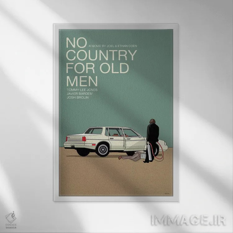 تابلو مینیمال جایی برای پیرمردها نیست اثر کلودیا وروسو - نمای قابدار سفید