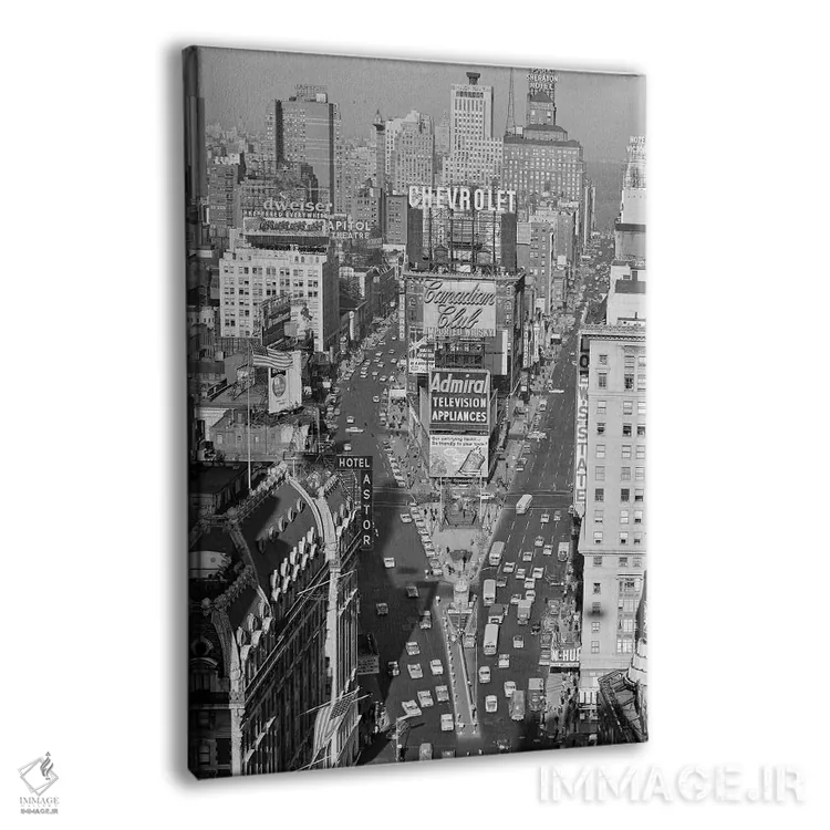 تابلو دکوراتیو منظره مرتفع از ترافیک میدان تایمز نیویورک با نگاه به شمال… اثر تصاویر وینتج - نمای پرسپکتیو محصول