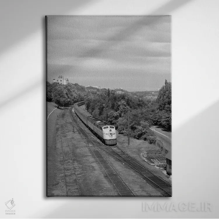 تابلو دکوراتیو نمای بالای لوکوموتیو دیزلی مسافری با کابین جلوی ایروباورامی… اثر تصاویر وینتج - نمای روبهرو روی دیوار