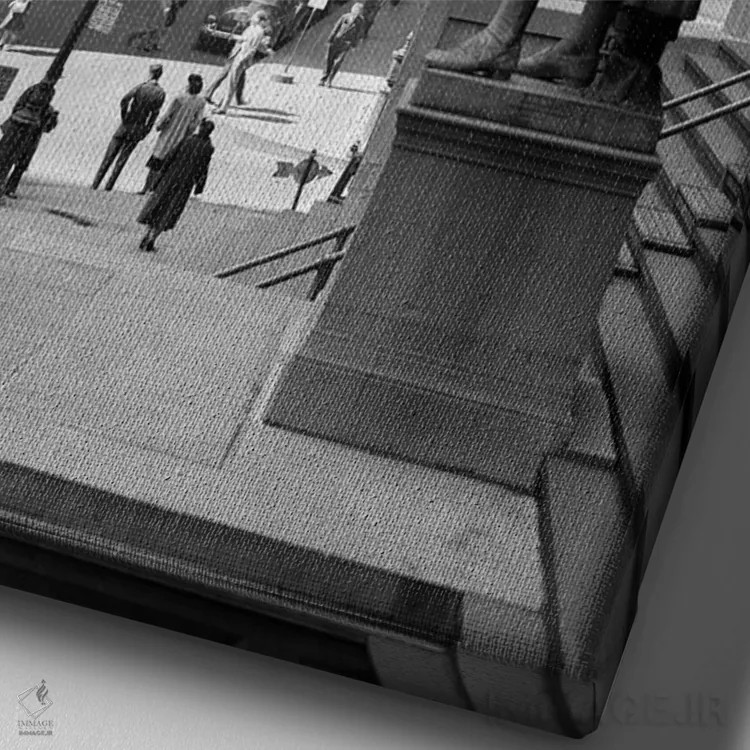 تابلو دکوراتیو خیابان وال استریت از پله های یادبود ملی فدرال هال رو به کل… اثر تصاویر وینتج - نمای نزدیک بافت بوم