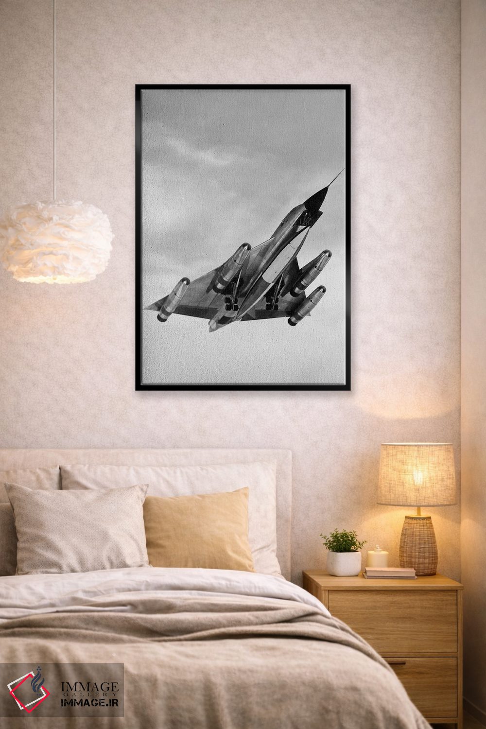 تابلو دکوراتیو هواپیمای بمب افکن B-58 در حال اوج گیری دهه ۱۹۶۰ اثر تصاویر وینتج - D2B