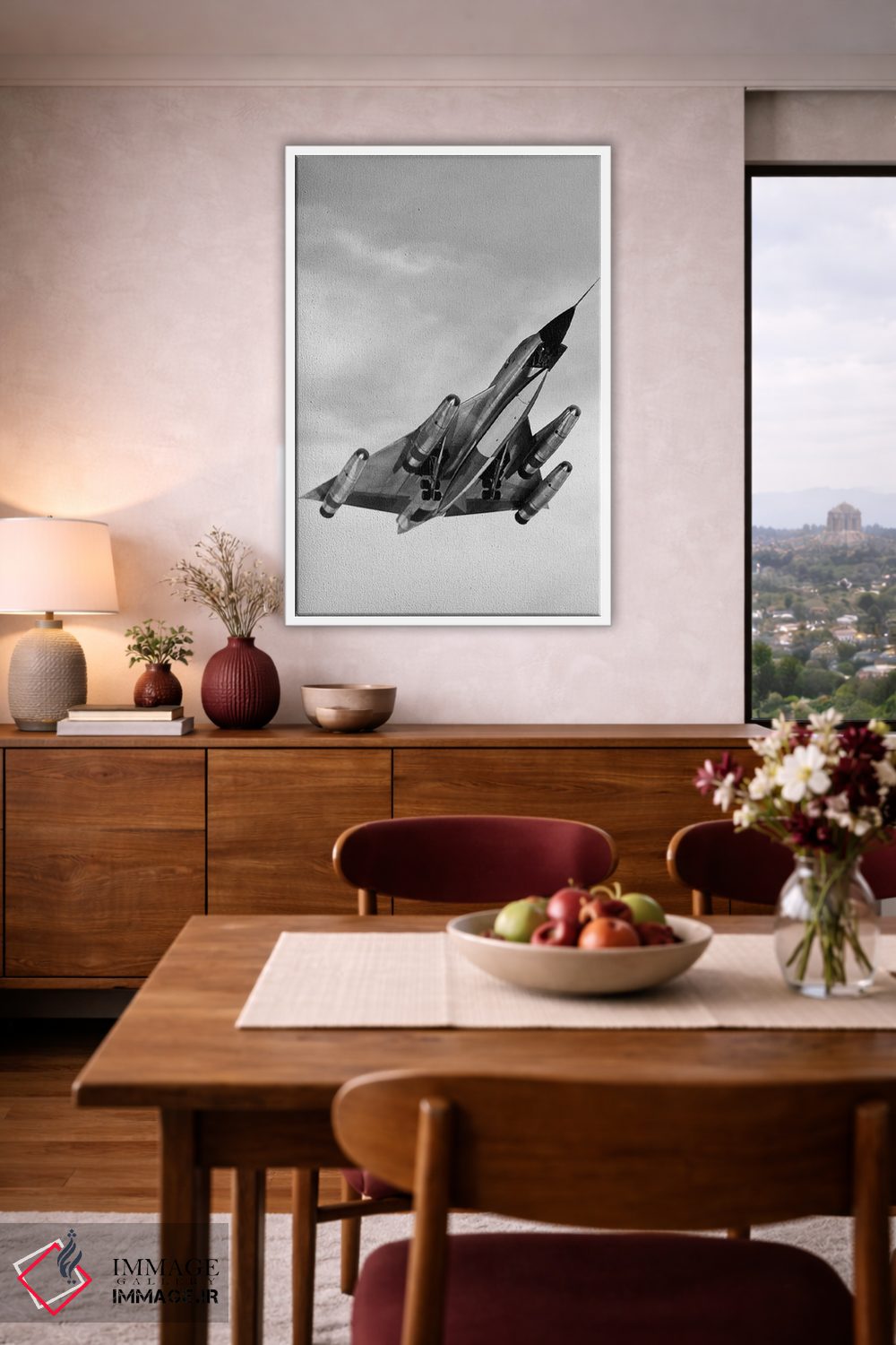 تابلو دکوراتیو هواپیمای بمب افکن B-58 در حال اوج گیری دهه ۱۹۶۰ اثر تصاویر وینتج - D4W