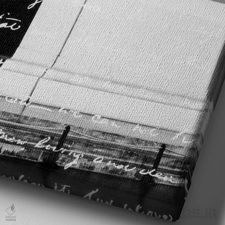 تابلو دکوراتیو خطابه دست نویس گتیسبورگ روی تصویر مجسمه یادبود لینکلن همپو… اثر تصاویر وینتج - نمای نزدیک بافت بوم