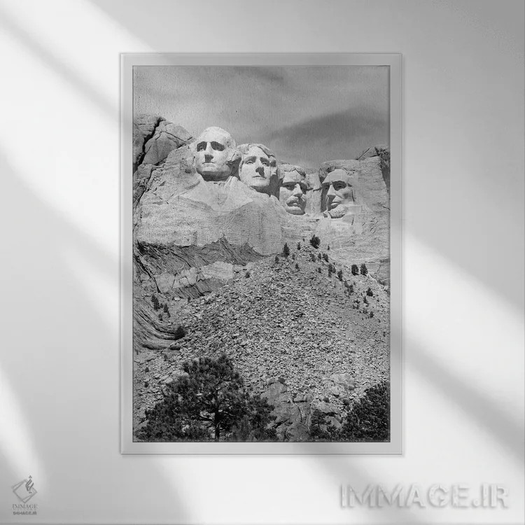 تابلو دکوراتیو کوه راشمور، داکوتای جنوبی، ایالات متحده اثر تصاویر وینتج - نمای قابدار سفید