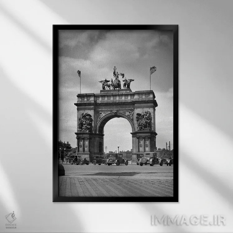 تابلو دکوراتیو طاق ملوانان و سربازان در میدان گرند آرمی بروکلین نیویورک آ… اثر تصاویر وینتج - نمای قابدار مشکی