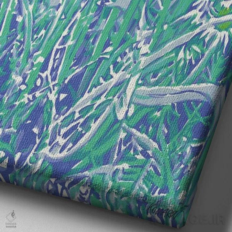 تابلو دکوراتیو قاصدک ها در مزرعه اثر ویتالـی کوماروف - نمای نزدیک بافت بوم