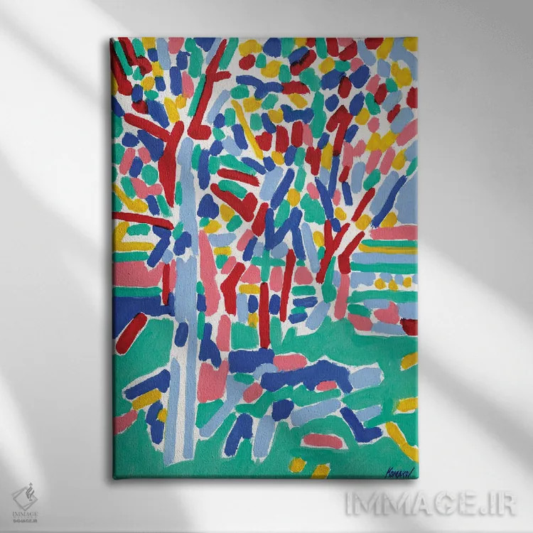 تابلو انتزاعی منظره انتزاعی درختان اثر ویتالـی کوماروف - نمای روبهرو روی دیوار