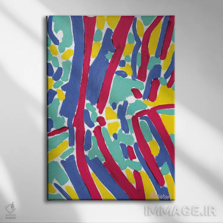 تابلو انتزاعی انعکاس درختان اثر ویتالـی کوماروف - نمای روبهرو روی دیوار