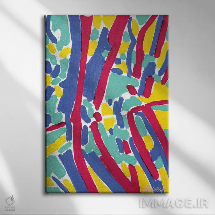 تابلو انتزاعی انعکاس درختان اثر ویتالـی کوماروف - نمای روبهرو روی دیوار