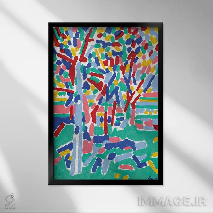 تابلو انتزاعی منظره انتزاعی درختان اثر ویتالـی کوماروف - نمای قابدار مشکی