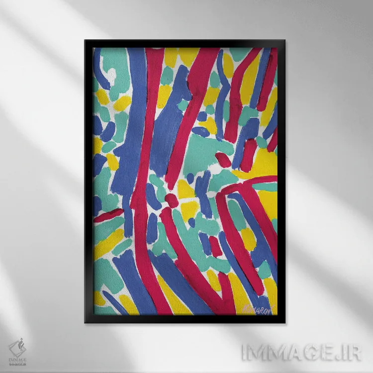 تابلو انتزاعی انعکاس درختان اثر ویتالـی کوماروف - نمای قابدار مشکی