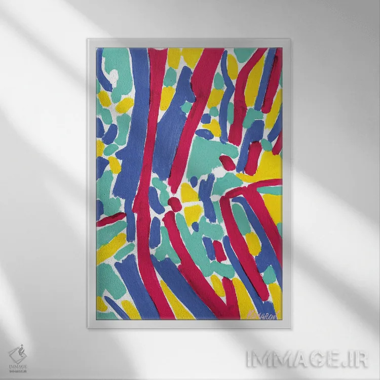 تابلو انتزاعی انعکاس درختان اثر ویتالـی کوماروف - نمای قابدار سفید