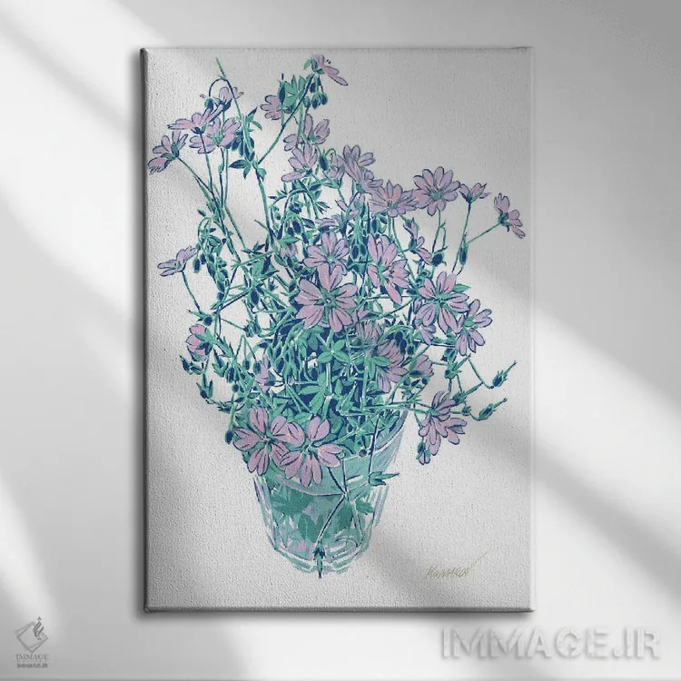تابلو دکوراتیو دسته گل گلدار اثر ویتالـی کوماروف - نمای روبهرو روی دیوار