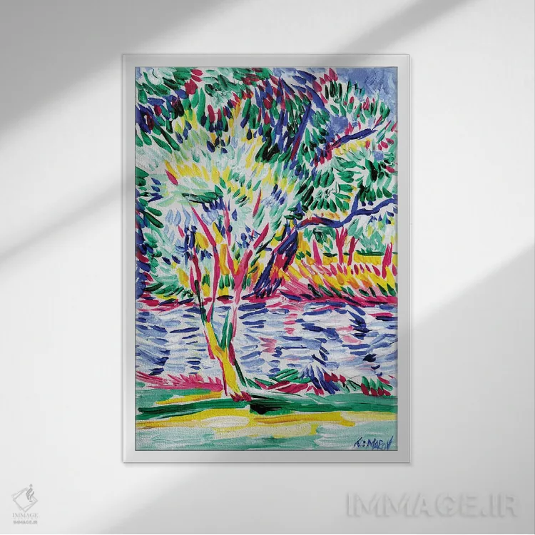 تابلو انتزاعی منظره ی توسکانی اثر ویتالـی کوماروف - نمای قابدار سفید