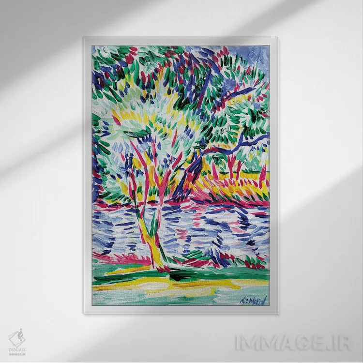تابلو انتزاعی منظره ی توسکانی اثر ویتالـی کوماروف - نمای قابدار سفید