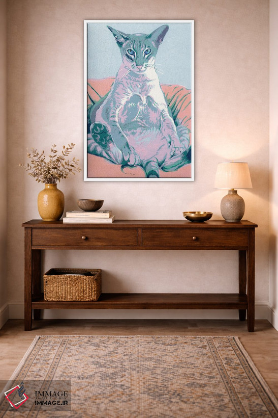 تابلو دکوراتیو گربه سیامی اثر ویتالـی کوماروف - D2W
