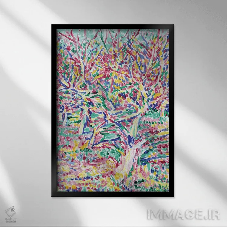 تابلو دکوراتیو باغ بهاری اثر ویتالـی کوماروف - نمای قابدار مشکی