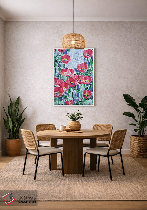 تابلو دکوراتیو مزرعه ای با گل های لاله اثر ویتالـی کوماروف - D3W
