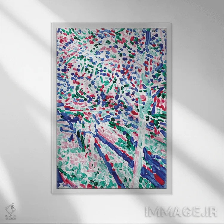 تابلو دکوراتیو باغ گیلاس اثر ویتالـی کوماروف - نمای قابدار سفید