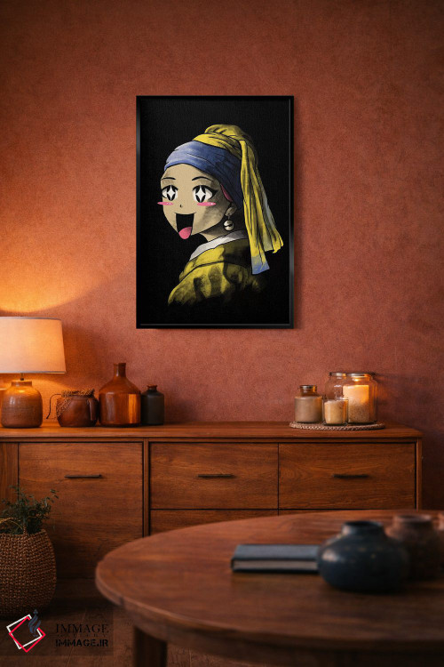 تابلو دکوراتیو بامزه با گوشواره مروارید اثر وینسنت ترینیداد - D5B