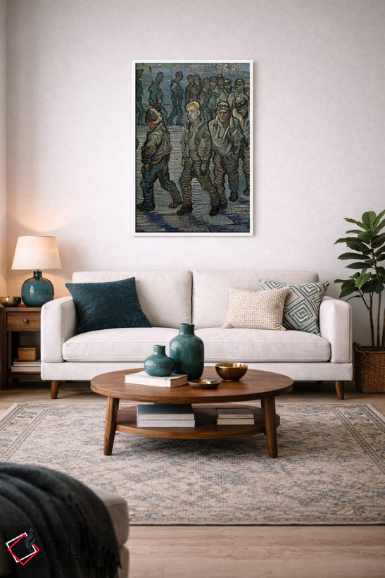 تابلو کلاسیک حیاط زندان، ۱۸۹۰ اثر ونسان ون گوگ - D2W