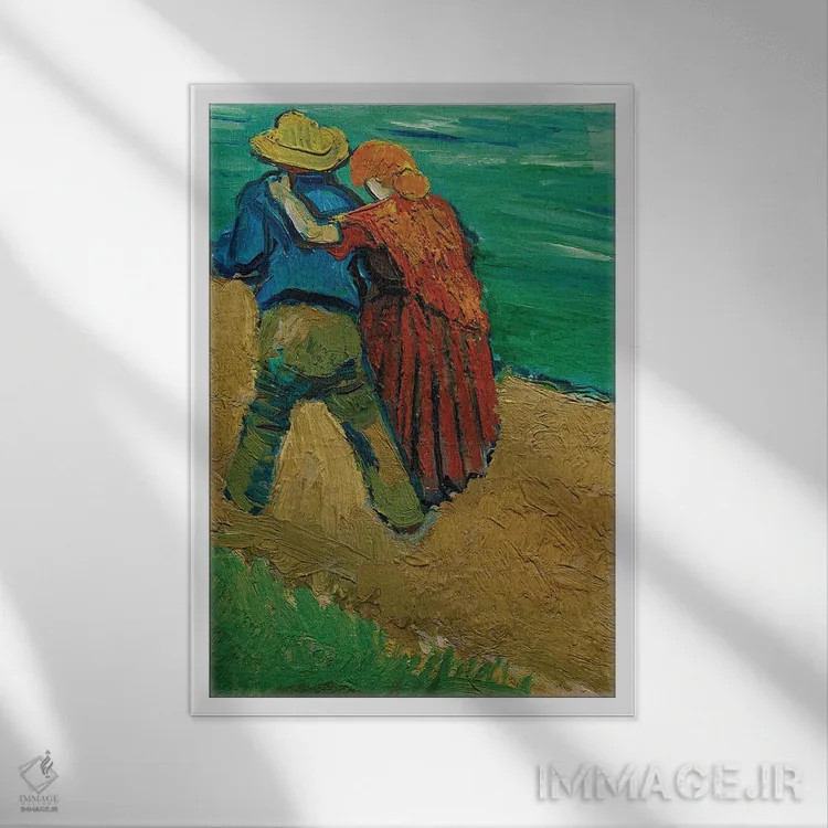 تابلو کلاسیک دو عاشق، ۱۸۸۸ اثر ونسان ون گوگ - نمای قابدار سفید